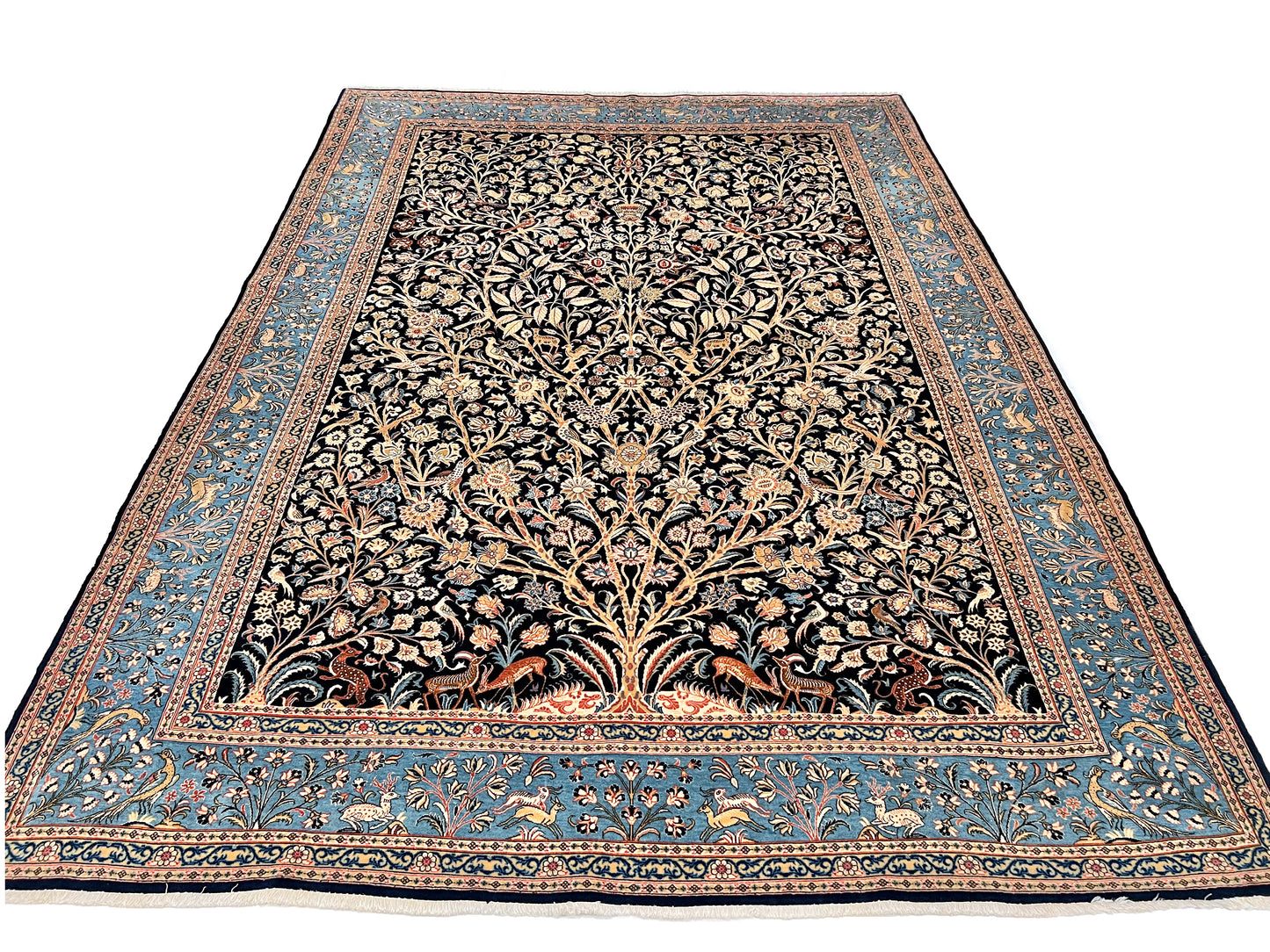 Qom Tree of life 8'00" x 11'04" nav/ltblu