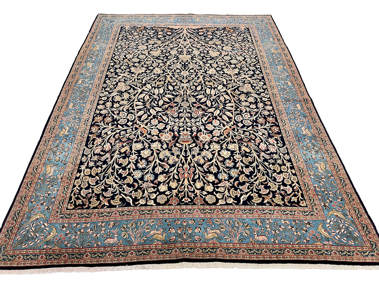 Qom Tree of life 8'00" x 11'04" nav/ltblu