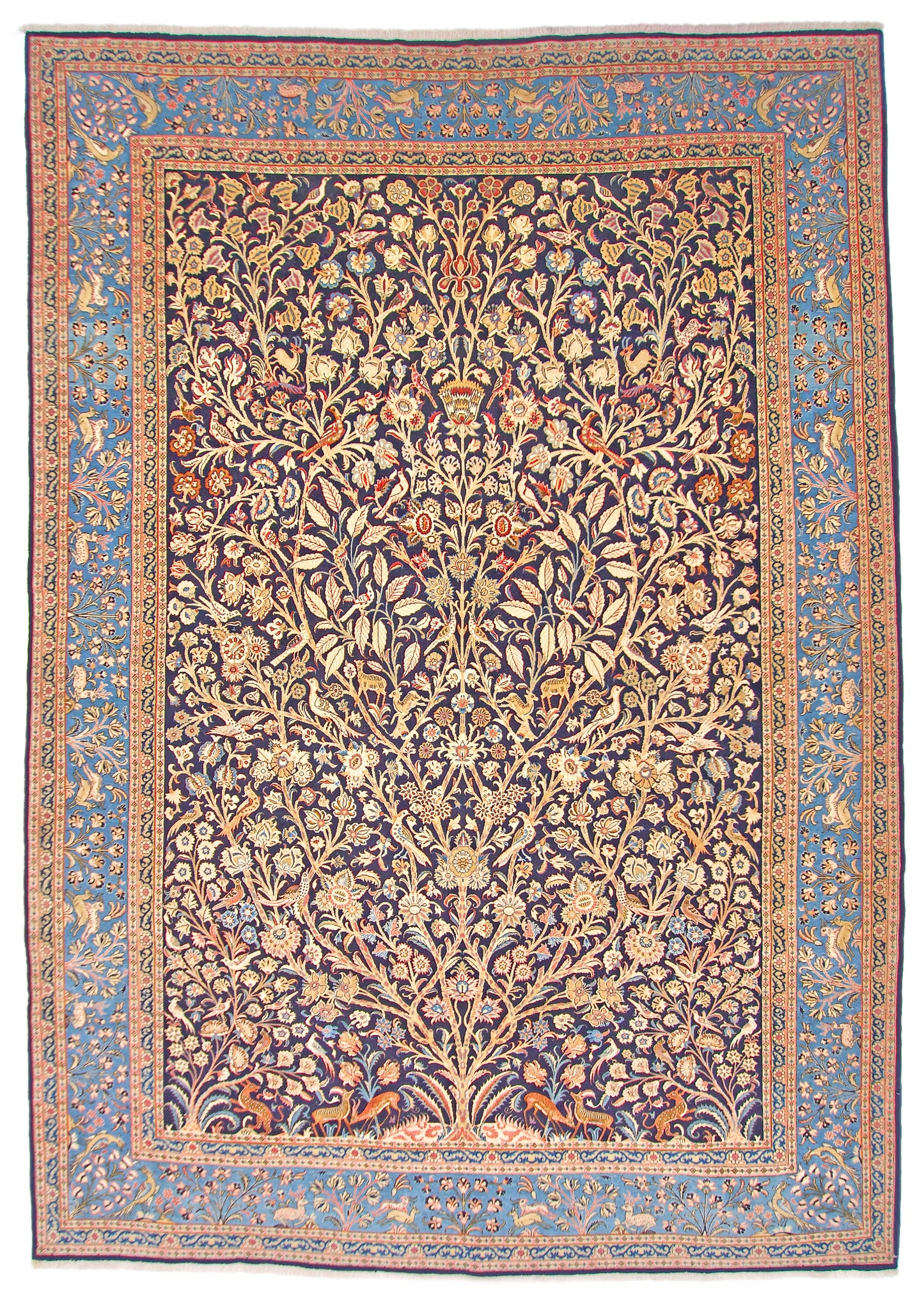 Qom Tree of life 8'00" x 11'04" nav/ltblu