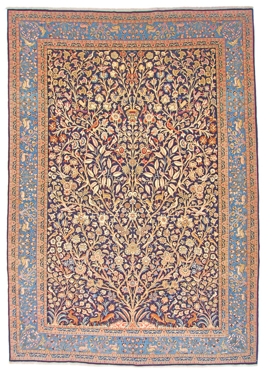 Qom Tree of life 8'00" x 11'04" nav/ltblu