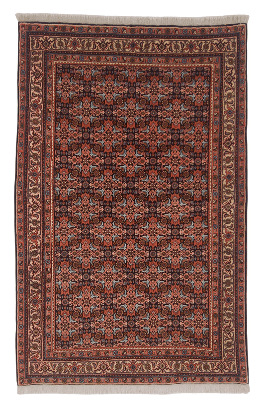 Bijar Herati 3'08"x5'09" navy/ivory