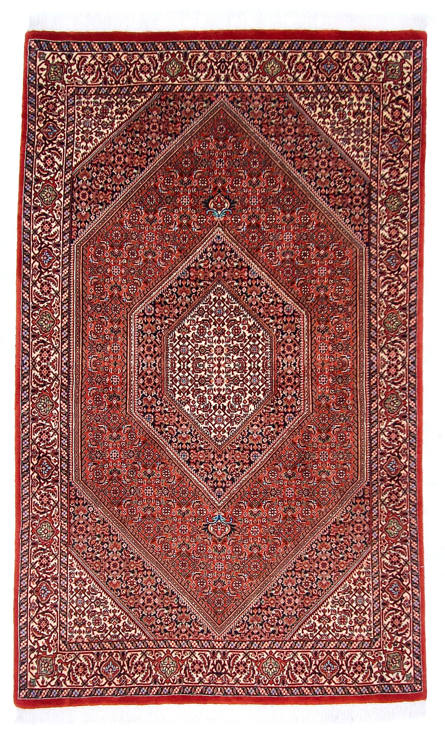 Bijar Medallion w. silk 3'07" x 6'00" red/ivo