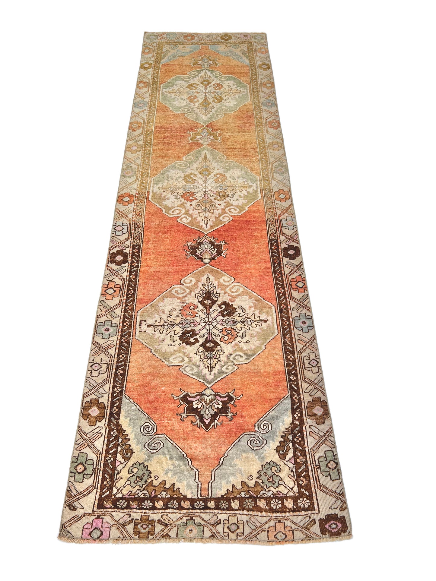 Vintage Turkish runner 2'10"x10'00" ros/mt