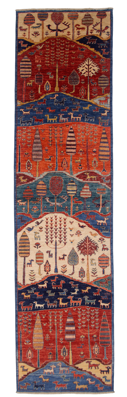 Scenic Tree of life 2'11"x11'06" multi/blue