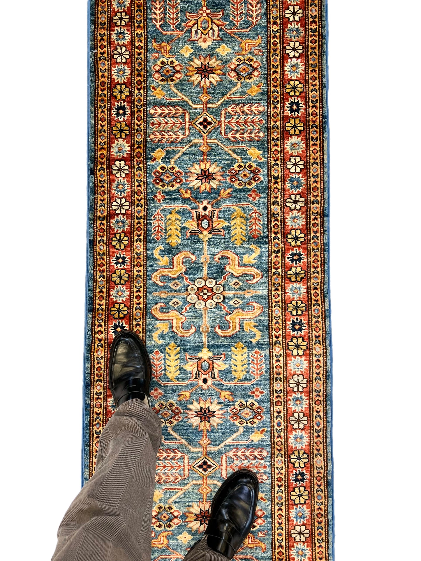 Super Kazak (2'00"x5'11") blue/ivory