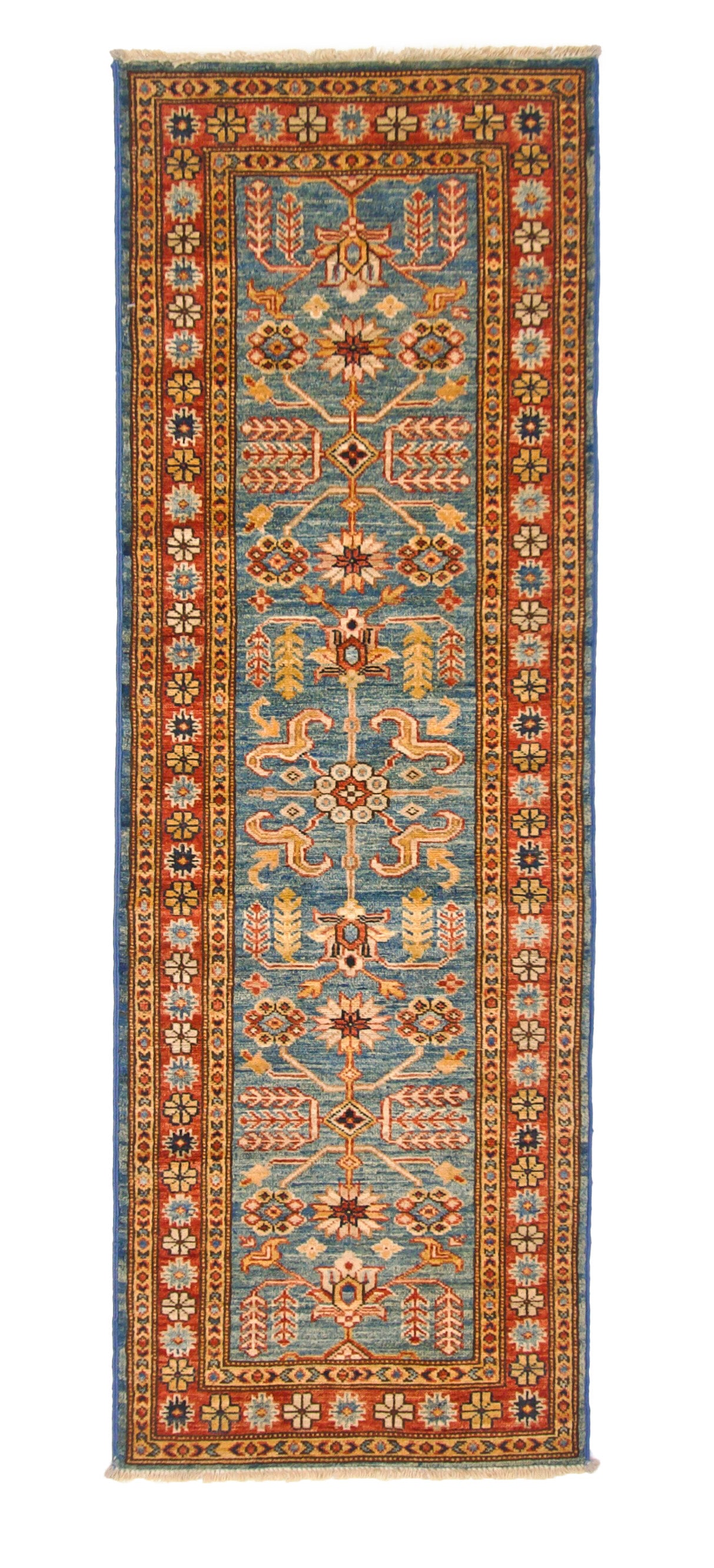 Super Kazak (2'00"x5'11") blue/ivory