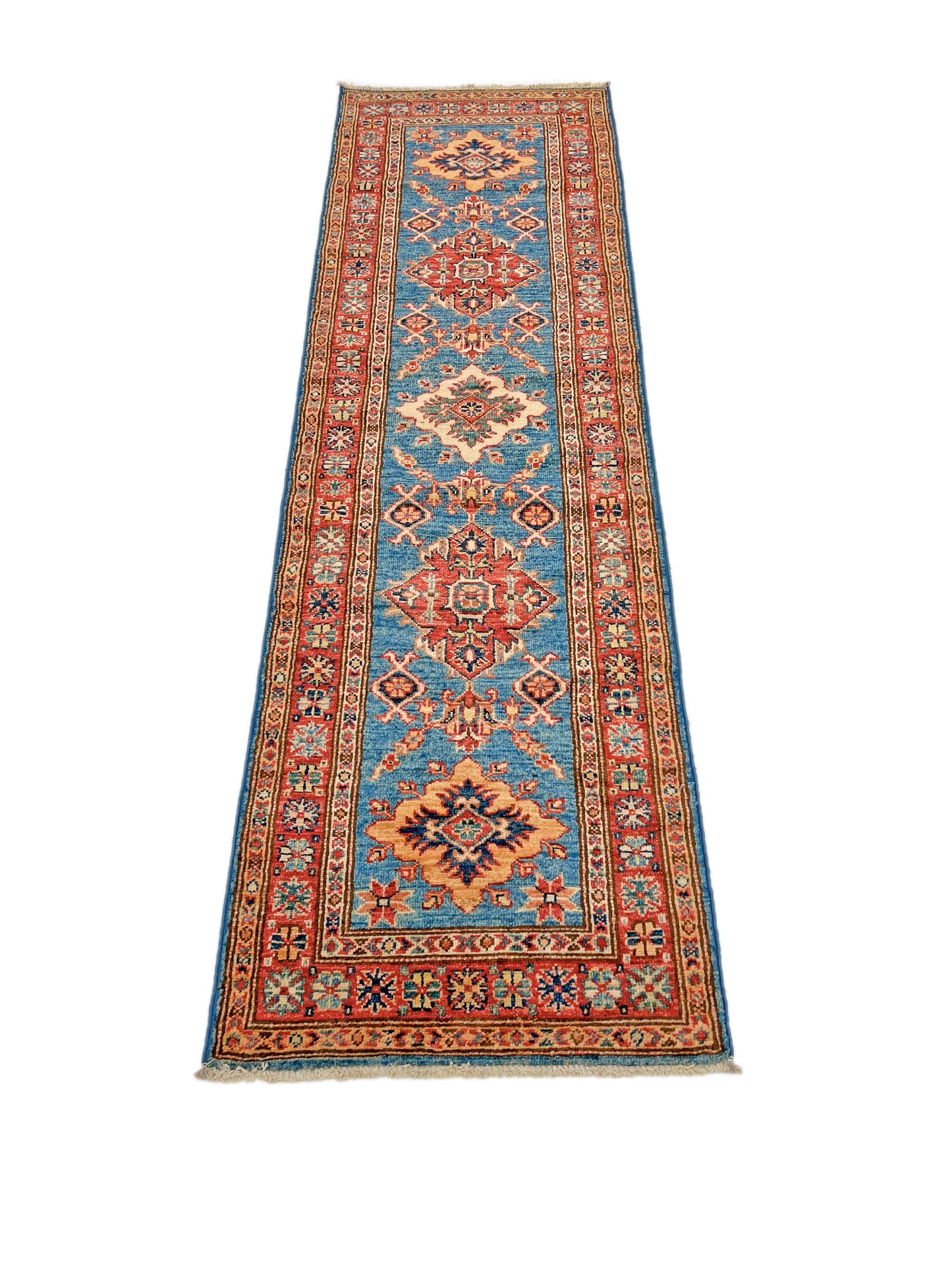 Super Kazak (1'10"x6'05") blue/ivory