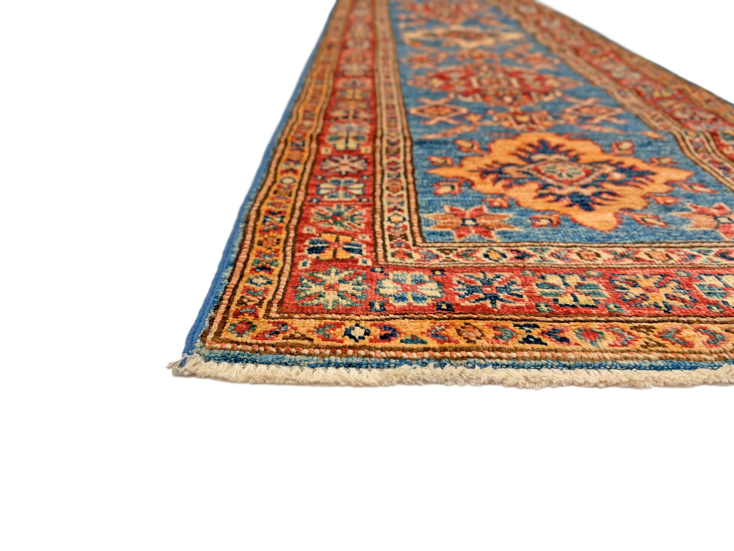 Super Kazak (1'10"x6'05") blue/ivory