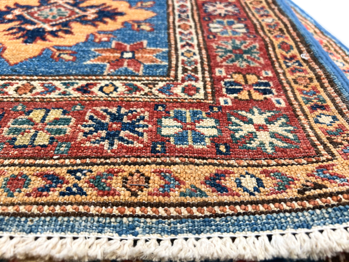 Super Kazak (1'10"x6'05") blue/ivory