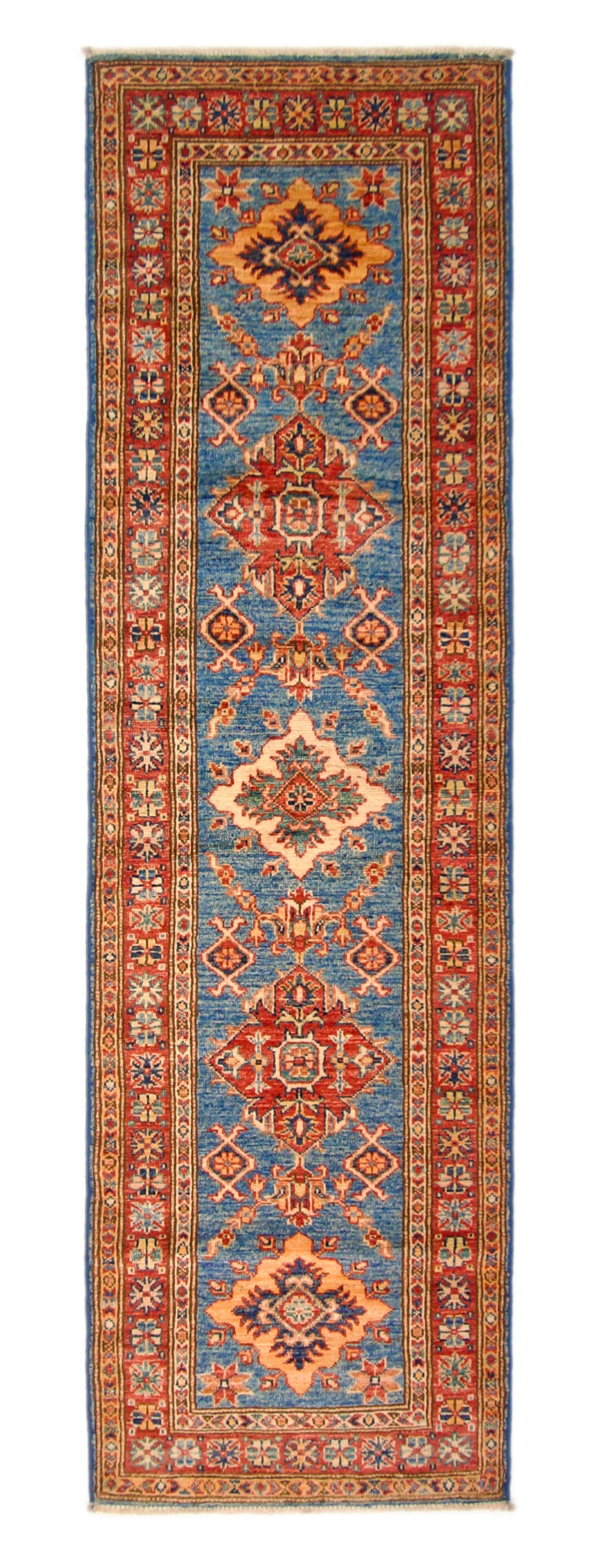 Super Kazak (1'10"x6'05") blue/ivory