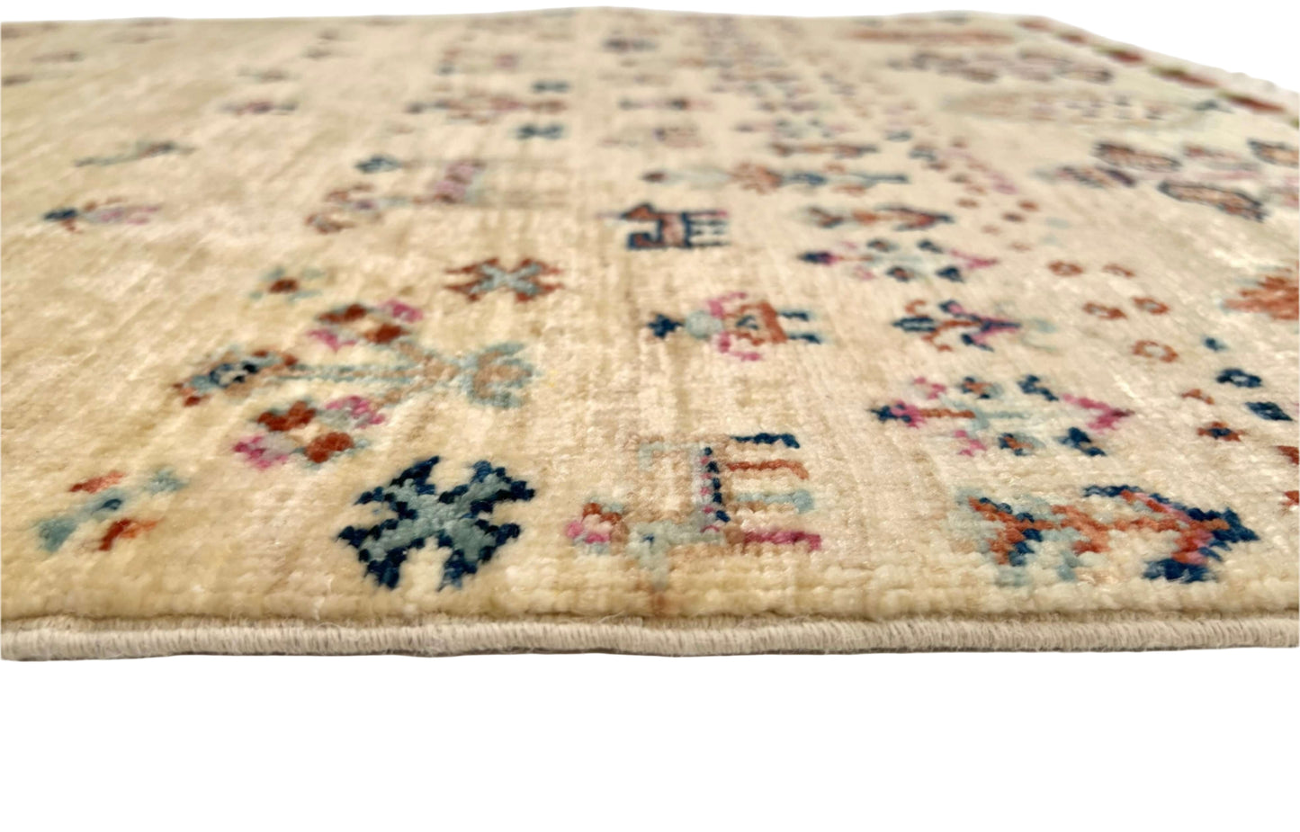 Afghan Gabbeh (2'08"x4'00") ivory/pastel