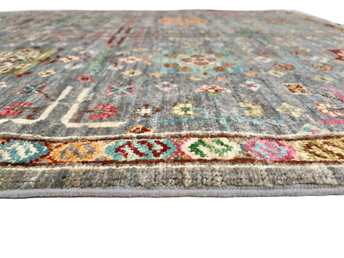 Afghan Khorjin (3'04"x5'00") gray/pastel