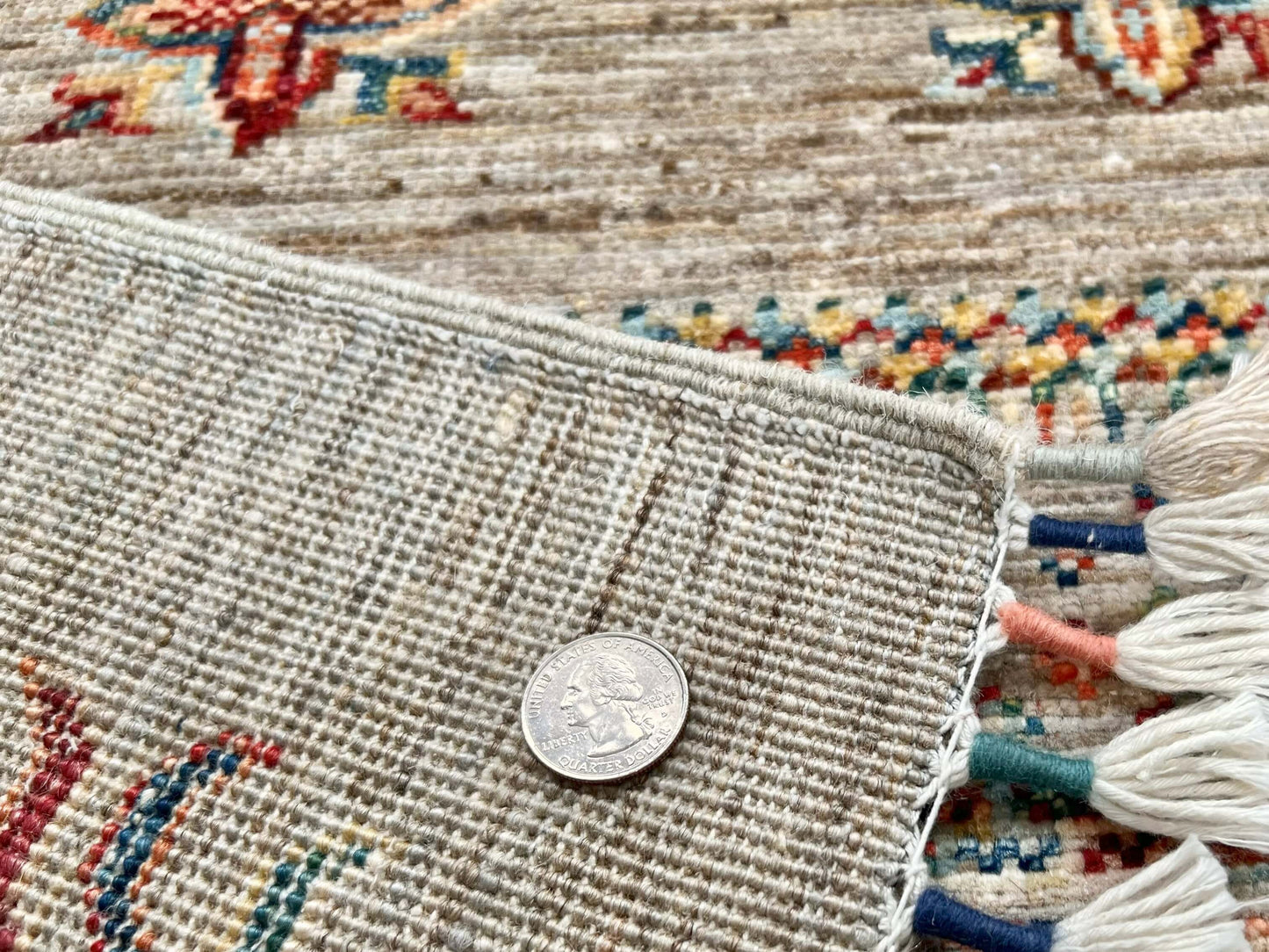 Afghan Khorjin (3'04"x5'00") silver/multicolor