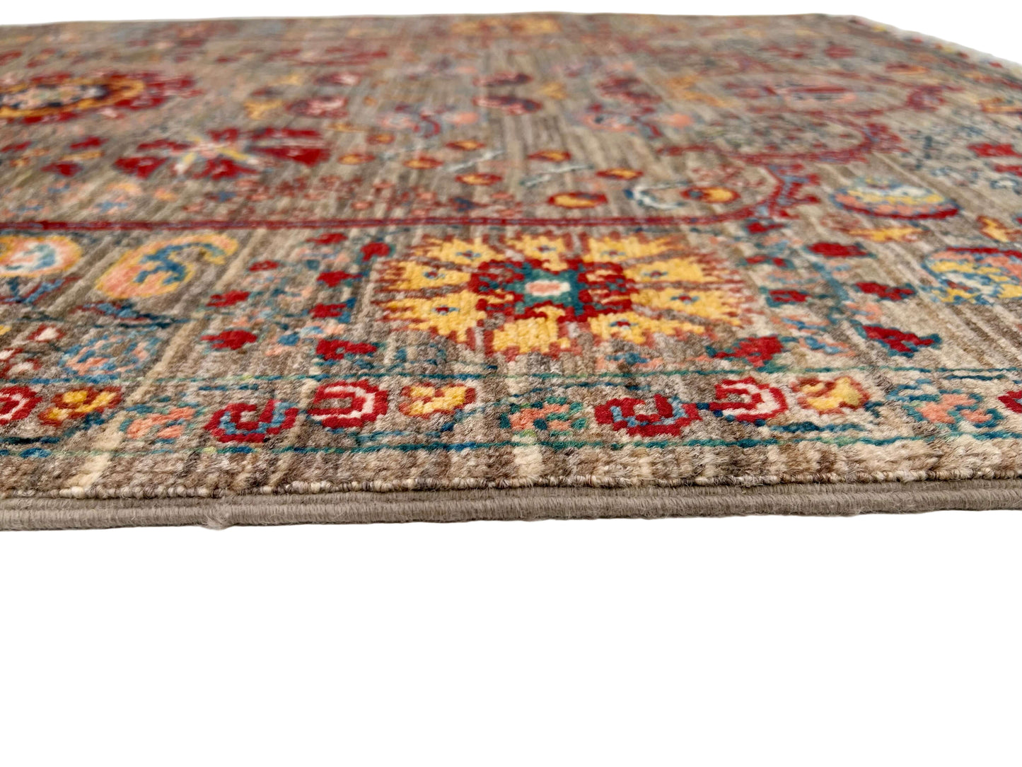 Afghan Khorjin - Suzani (3'02"x5'00") camel/red