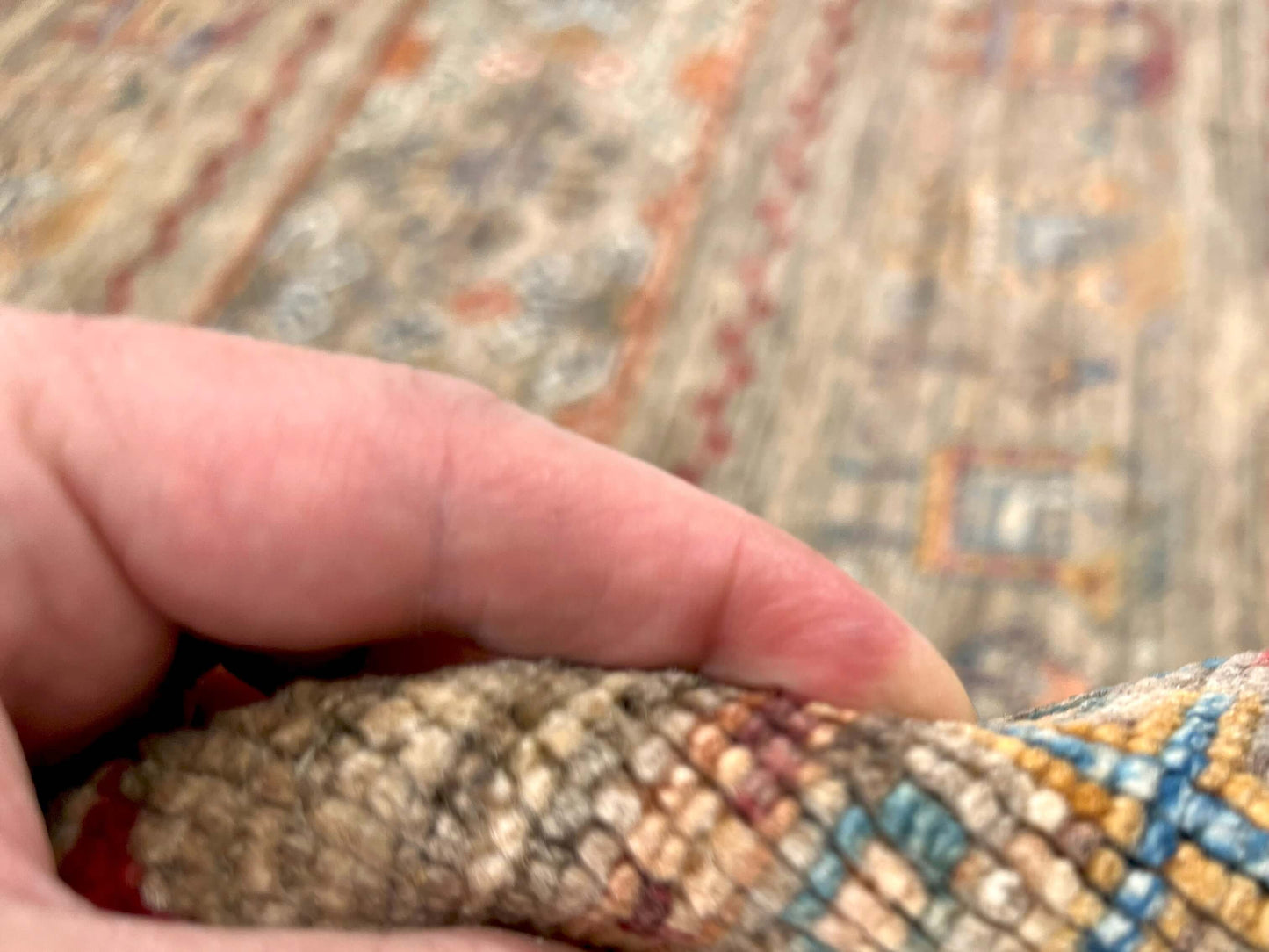 Afghan Khorjin (3'02"x4'08") camel/multicolor