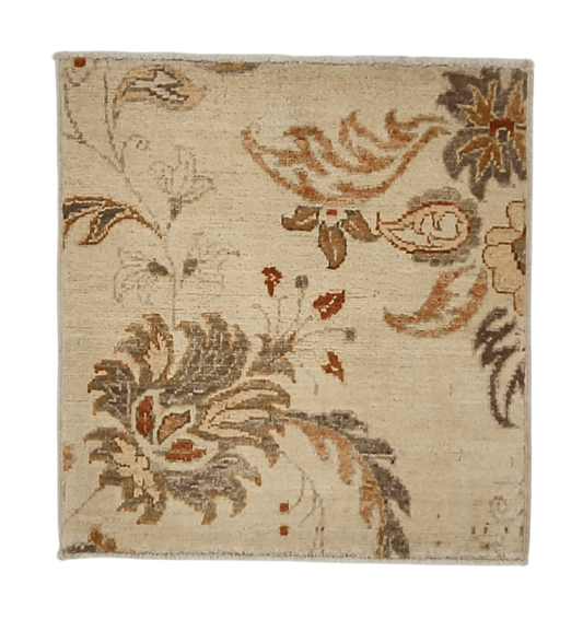 Vegetable-Dye with Silk Accents (18" square) ivory