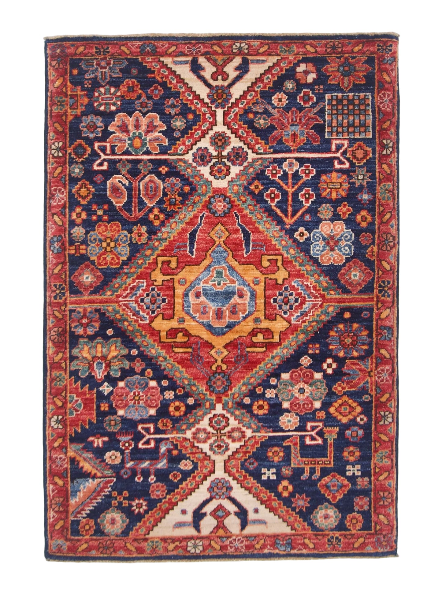 Afghan Qashqai (2'08"x3'10") blue/red