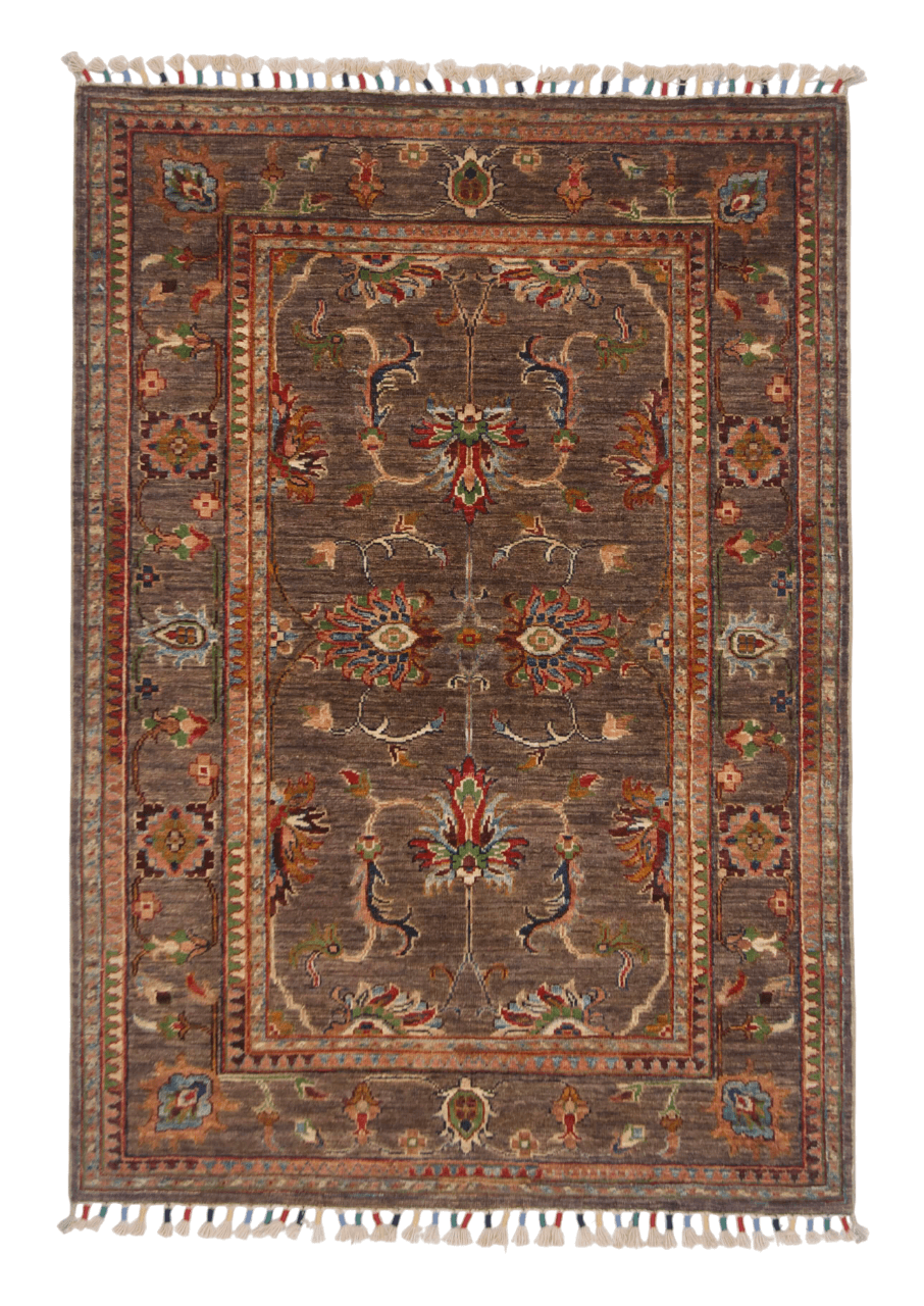 Afghan Khorjin (3'05"x4'10") brown/multicolor