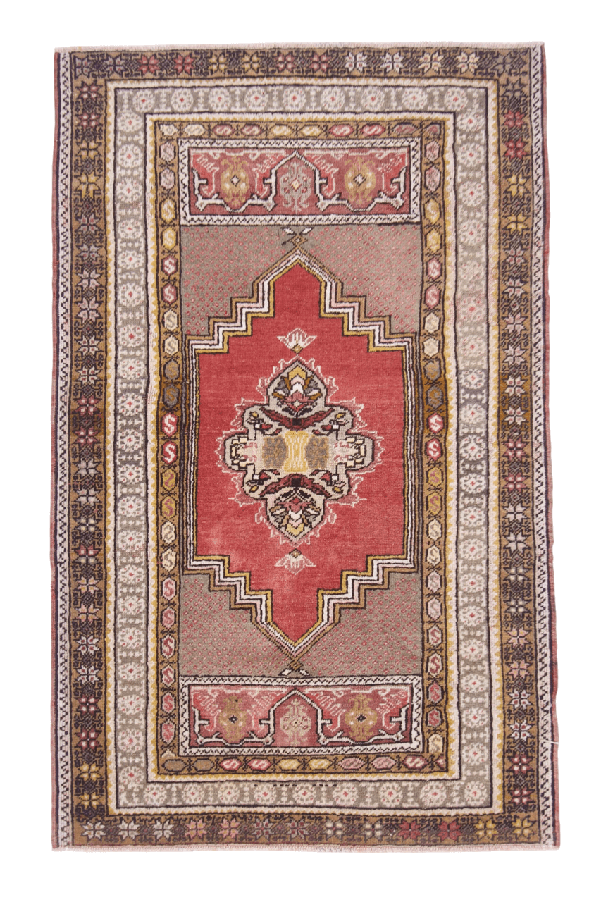 Vintage Turkish (3'04"x5'04") lt.red/gold